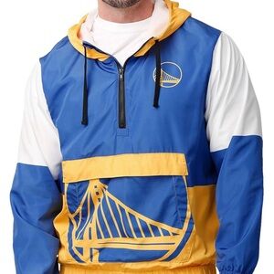 Golden State Warriors Blue and Yellow Windbreaker